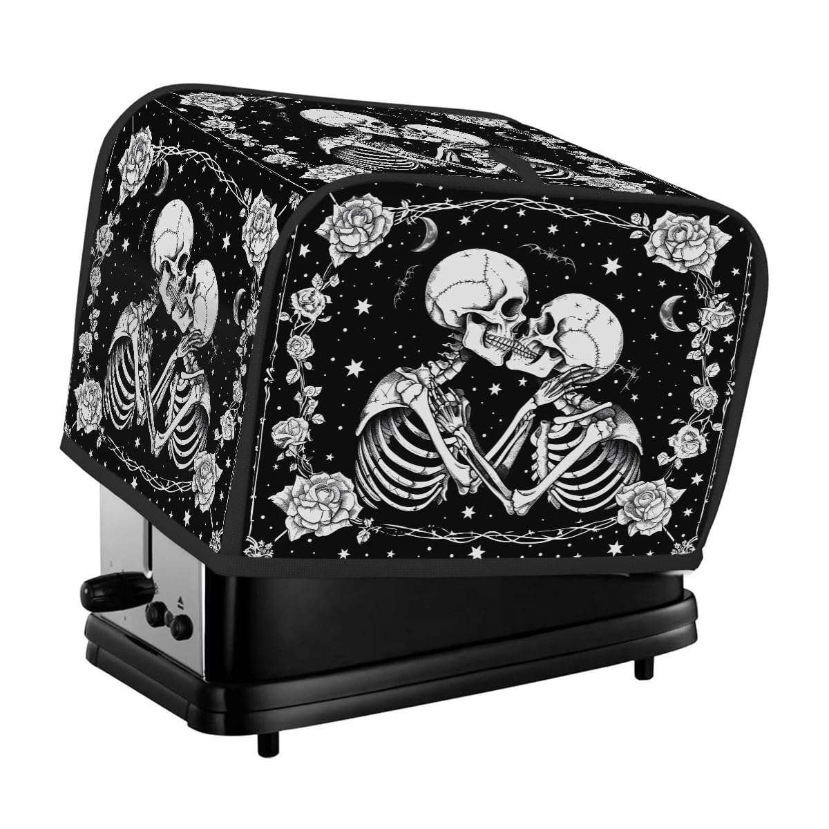 Toaster Cover 4 Slice Wide Slot Halloween Skull SkeletonBread Toaster Oven Dustproof Cover Small Appliance Kitchen Covers Dust and Fingerprint Protection for Women Gift 4 Slice