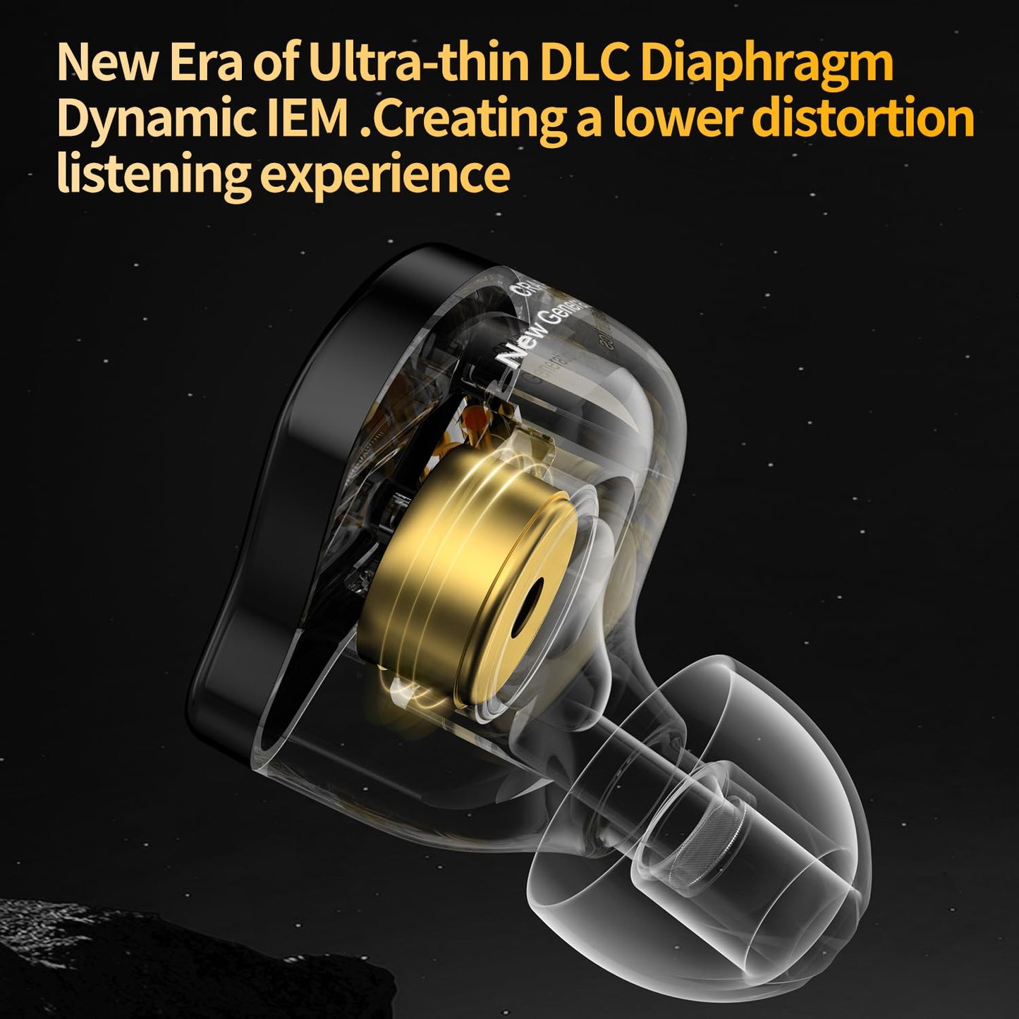 CCA CRA PRO in Ear Monitor Headphones, Ultra-Thin DLC Diaphragm Dynamic Driver Gaming Earbuds, Clear Sound & Deep Bass, IEMS for Singer Musicians Drummers DJ