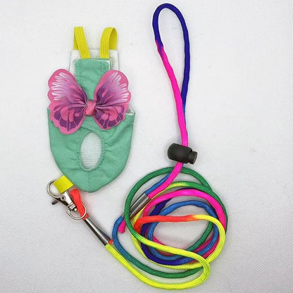 Bird Diaper Harness Flight Suit Clothes, Parrot Flight Suit with Leash for Parrot, Bird Flying Clothes for Outdoor Activities Training (with Leash,M)