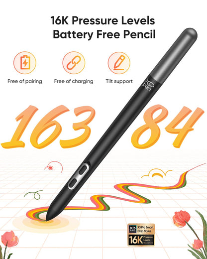 XPPen Standalone Drawing Tablet No Computer Needed Magic Drawing Pad with 16384 Pressure Levels X3 Pro Slim Pencil 12.2-inch Digital Art Tablet with Paper-Like Screen, 8GB + 256GB Portable for Artists