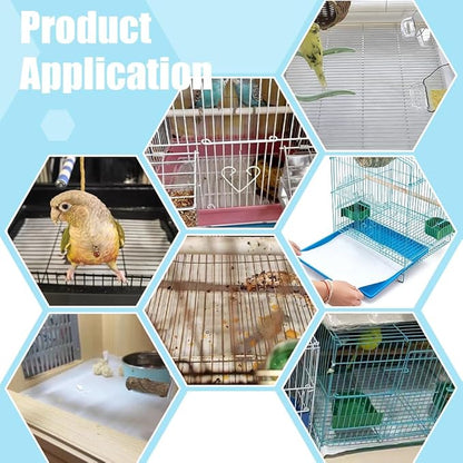 PH PandaHall 200 Sheets Bird Cage Liner Non-Woven Parakeet Cage Paper Precut Absorbent Cushion Pad Mat White Birdcage Liner for Pet Animal Bird Parrot Accessories, 13.3x10.6 Inch