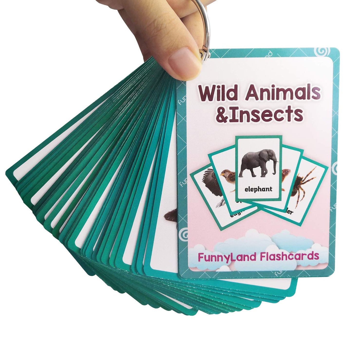 Zwttey Wild/Farm/Sea Animals Body Parts Learning English Flash Cards Kids Montessori Toys Baby Cards Child Pocket Card Pre-Kindergarten