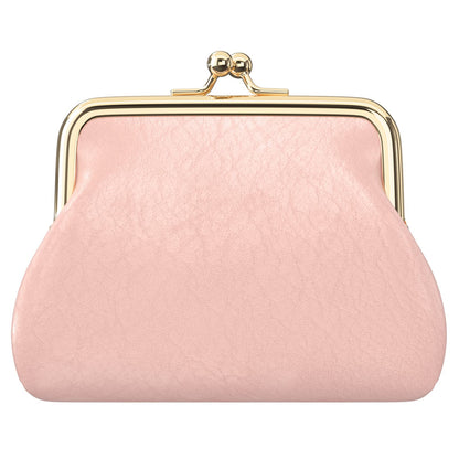Coin Purse, Small PU Leather Change Purse, Coin Wallet with Clasp, Car Change Holder Pouch for Woman Men Kids Girls, Pink