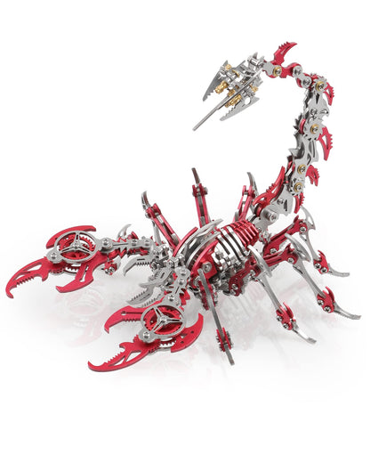 Metalkitor Scorpion 3D Metal Puzzles Kits for Adults Teens – 454 Pcs – Mechanical Assembly Models – 4 Hours to Build – Ideal for Gifts and Decorations (Red)