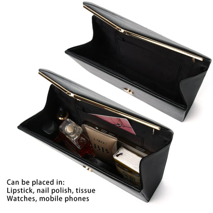 Labair Chic Vegan Leather Clutch Purse Envelope Clutch Bag for Women Evening Wedding Party Formal Purse Handbag. (Black)