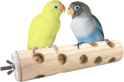 Natural Bird Wooden Block Chewing Toy,Parakeet Toys, Bird Cage Accessories for Hamster Cockatiels Conures Budgie