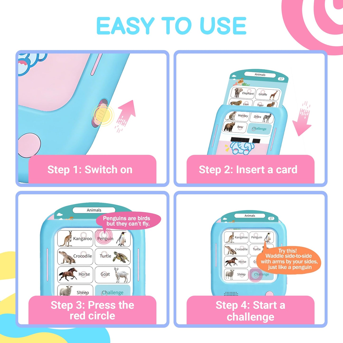 QuTZ Talking Flash Cards, Phonics Flash Cards, Learn to Read with 166 Pages, 29+ Themes, 800+ Words & Fun Facts, 700+ Interactive Games, Toddler Learning Toys for 3-6 Year Old