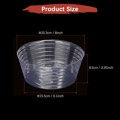 TIXIPEM 8IN Plant Pot Saucer [10PCS] - Round Deepened Flower Drip Tray Use for Indoor Outdoor Garden Potted Plants - [Clear] Plastic Plant Saucer