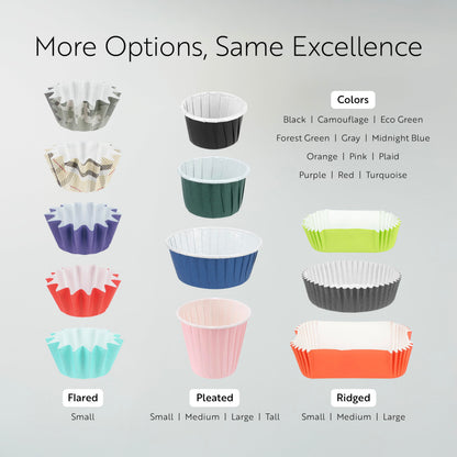 Restaurantware Paper Baking Cups 200 Count 0.4 Ounce Paper Greaseproof Muffin Liners, 2 Inches Disposable Baking Cups Flared Design Tangerine for Oven and Freezer Use