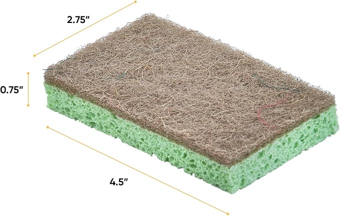 Superio Non-Scratch Cellulose Sponge Scrub Heavy Duty Kitchen Sponges Scrubbers with Scouring Pad (24)