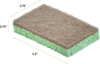 Kitchen Sponges for Washing Dishes, Non-Scratch Cellulose Dish Scrub Sponges, Cleaning Sponges for Household Use, Safe Cleaning Products, Kitchen Sponges Pack of 2, by Superio