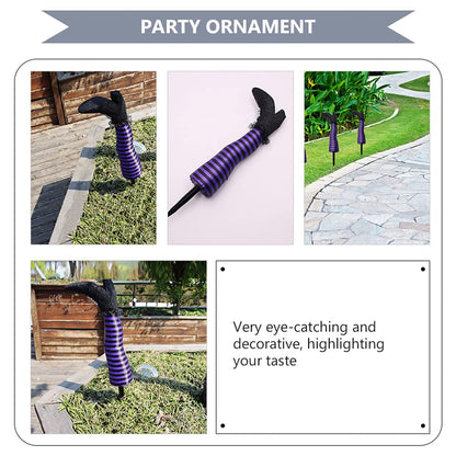 Toddmomy Witch Legs Yard Stakes 18 Inch Halloween Garden Decor Outdoor Lawn Porch Witch Legs for Pumpkin Spooky Halloween Decorations