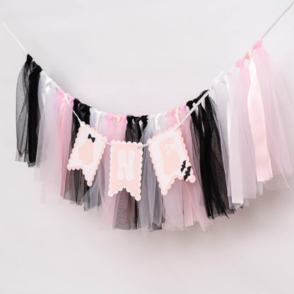 Spooky One High Chair Banner - Halloween Spooky Highchair Banner 1st Birthday, Little Ghost Halloween First Birthday Party Decorations for Cake Smash, Photo Props