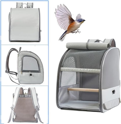 Parrots Travel Backpacks Cage Removable Waste Tray and Sunshades for Stress Without Transport Breathable Bird Travel Cage