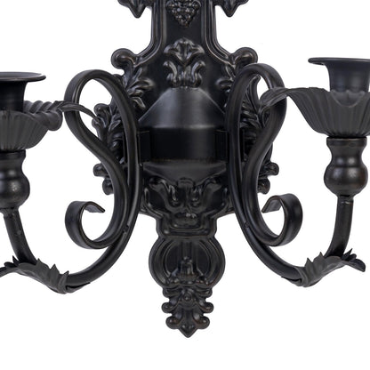 CC wonderland zone Candle Sconce(Set of 2)-Metal Gothic Wall Decorations-Rustic Home Decor-Black Gold Wall Candle Sconces,Dark Academia Decor