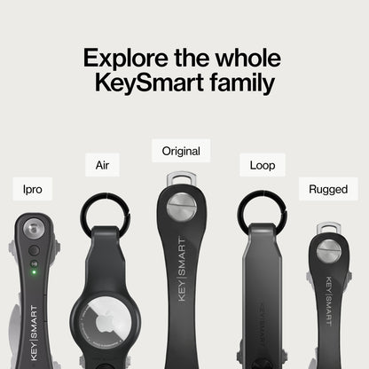 KeySmart Original Key Holder - Compact Key Organizer for Key Chain, Minimalist Clutter-Free EDC Keychains Key Ring, Black, 8 Keys