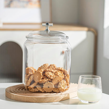 KEKEHOME 101oz Plastic Food Storage Jar with Airtight Seal Lid, Square Kitchen Counter Container for Cookies, Candy, Pasta, Dry Goods for Pantry Organization，3L