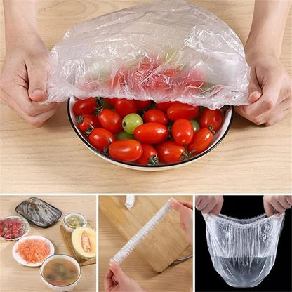 Plastic Food Wrap Storage Box with 200pcs Fresh Keeping Bags, Kitchen Wall Mounted Wrap Bag Organizer and Storage (GREEN)