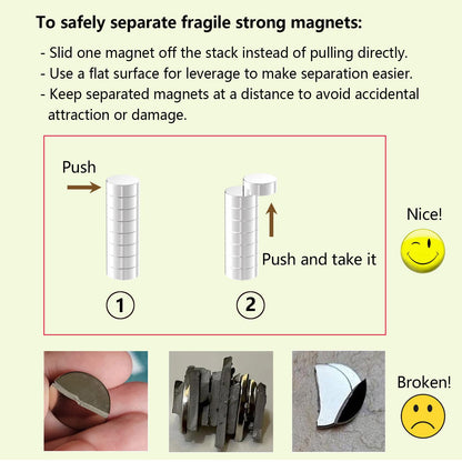 Strong N42 Neodymium Disc Magnet, 3/8" D x 1/8" H - 60 Pack, Powerful Rare Earth Magnets Decorative Round Fridge Magnets,Small Refrigerator Magnet for Whiteboard,Locker,DIY Building Scientific