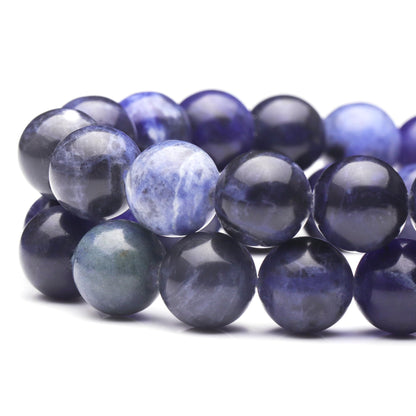 Youngbling Natural Gemstone Beads for Jewelry Making,8mm AAA Blue Sodalite Polished Round Smooth Stone,Genuine Real Stone Beads for Bracelet Necklace 15 Inch