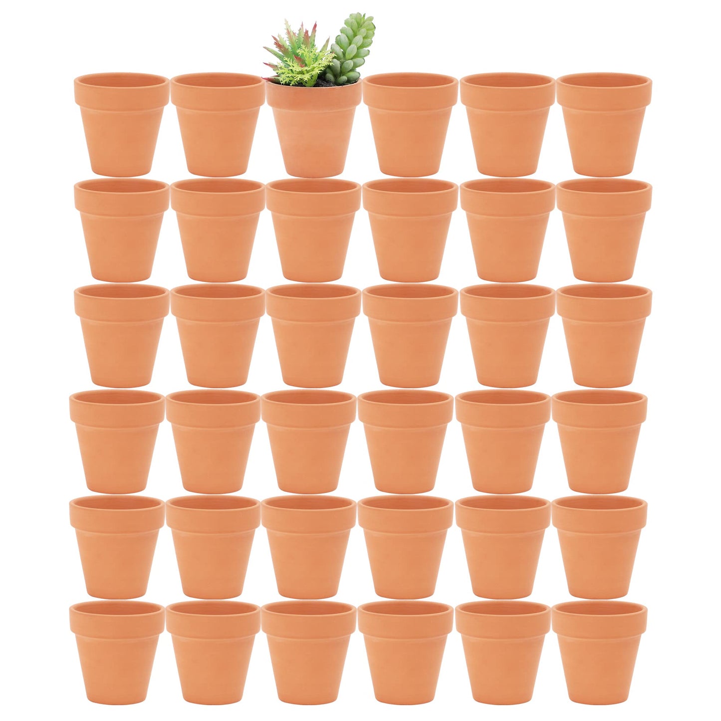 Yishang 2.5 inch Terracotta Pots with Drainage Holes,Small Mini Clay Ceramic Pottery Planter,Cactus Flower Terra Cotta Pots,Succulents Nursery Pots for Indoor/Outdoor Plants,Crafts,Wedding-36 Pack