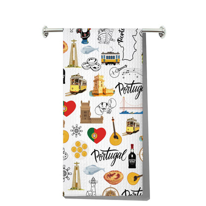 JNIAP Portugal Kitchen Towel Portugal Gifts Portuguese Kitchen Towels Portugal Housewarming Gift Portugal Dish Towels(Portuga KT)