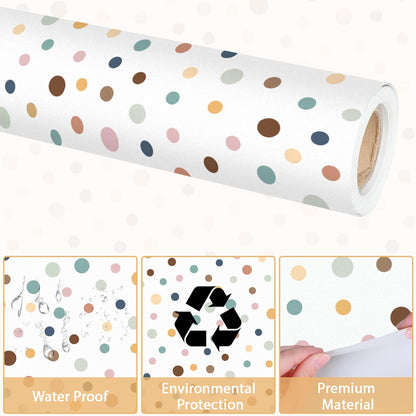 Qyeahkj Boho Dot Bulletin Board Paper Roll Boho Polka Dot Bulletin Board Background Paper Fade Resistant Classroom Decoration Poster Art Craft Home Wall Education Decor Supplies 17.7in x 20ft