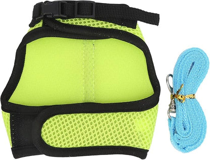 Fydun Pet Mesh Traction Harness Chest Back with Leash for Rabbit Guinea Pig Pet SuppliesS Green for Families (Fruit Green)