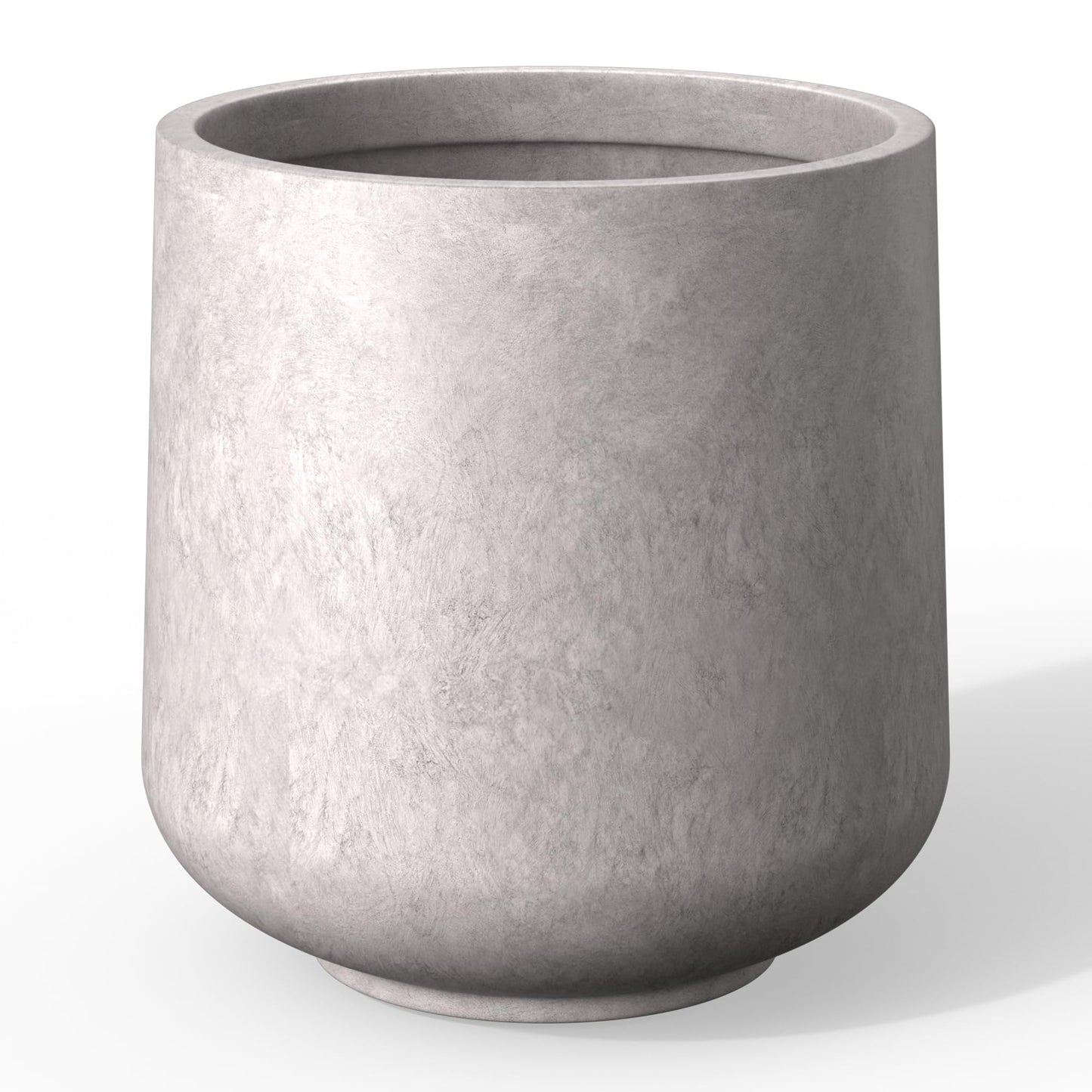 Kante 15.3" Dia Round Concrete Planter, Outdoor Indoor Large Plant Pots Containers with Drainage Hole and Rubber Plug for Home Garden Patio, Light Gray