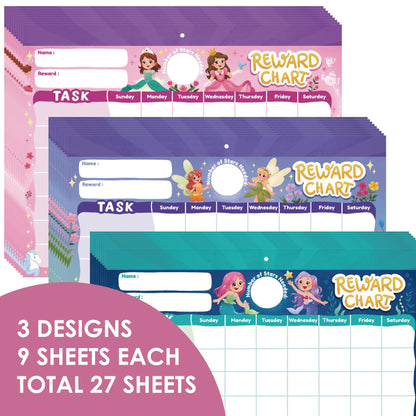 Gooji Princess Reward Chart for Kids - Motivational Chore Chart for Kids, Behavior Chart for Kids at Home, Sticker Chart - Perfect for Encouraging Good Habits, Learning, and Responsibility