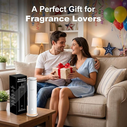 Waterless Diffuser Pro with 5 Scent Oils, Luxury Hotel-Class Essential Oil Diffuser Machine with 1500 Sq Ft Cover, 6 Mist, 4.06Oz Air Diffusers for Home Large Room Hotel SPA - White
