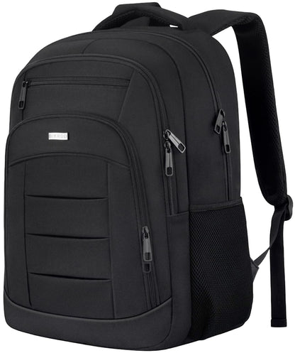 BIKROD Travel Laptop Backpack for Men and Women, Black School Backpacks for Teen Boys and Girls, Water Resistant Back Pack, Business Sturdy Computer Bag