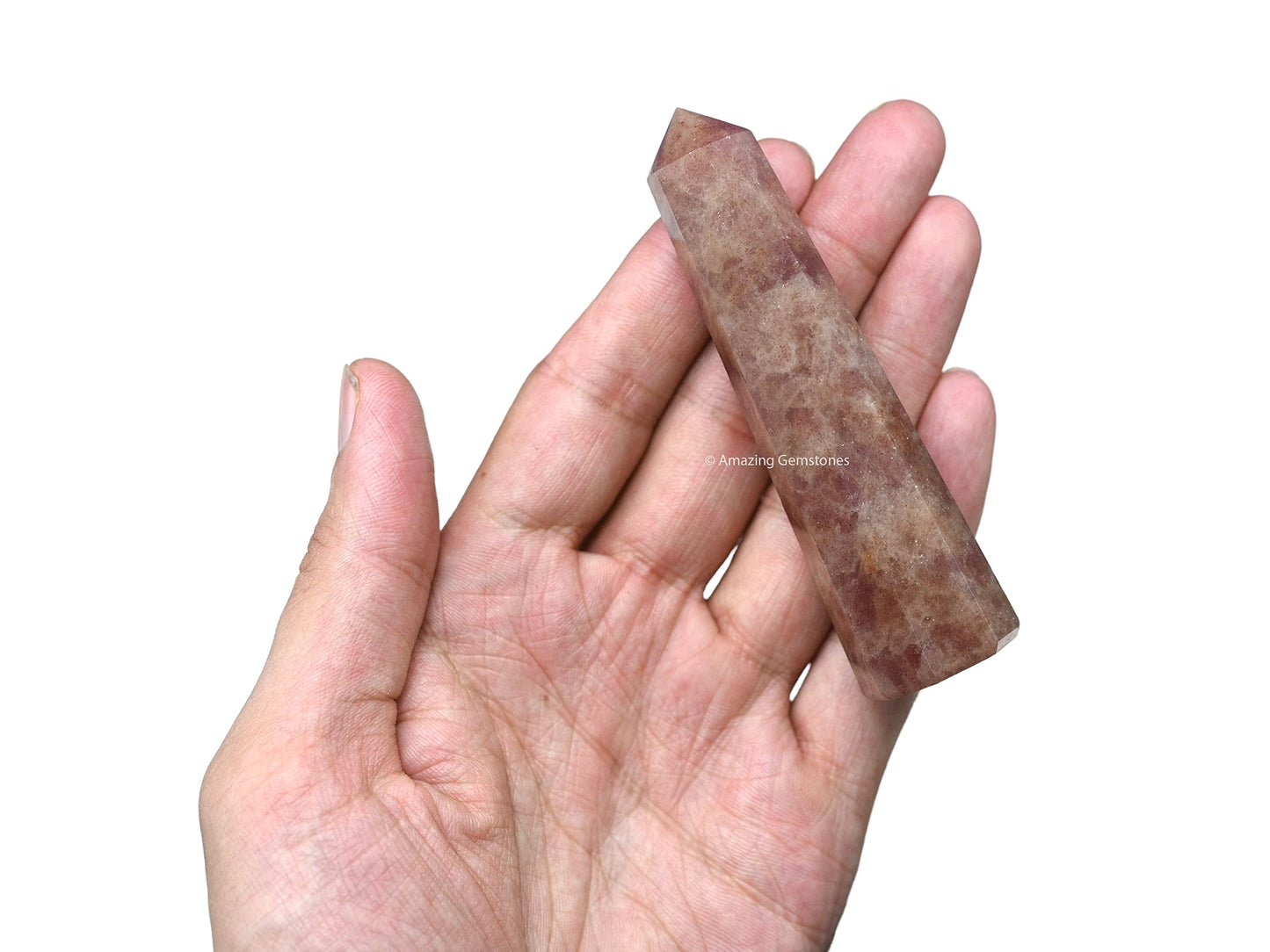 Amazing Gemstone Strawberry Quartz Crystal Towers - Natural Healing Crystal Point Obelisk for Reiki Healing and Crystal Grid (3" to 4" INCH)