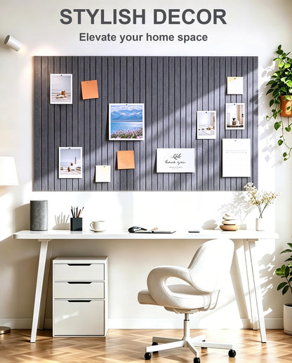 G Gamit 0.47" Thick Felt Pin Board 36"x24" Large Cork Board Alternative 6 Pack 11.81"x11.81"Felt Bulletin Board Wall Tiles Notice Board with 30 Pushpins for Home Office School(Fine-Charcoal Grey)