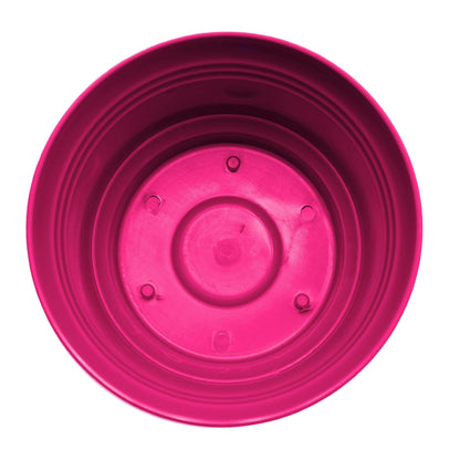Bloem Saturn 5" Fuchsia Round Planter Pot with Snap-in Saucer for Indoor or Outdoor Gardening, Made in USA