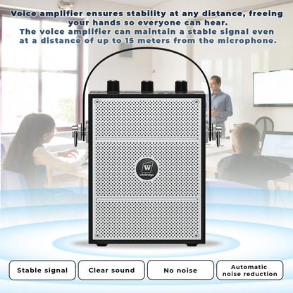 SANMIC Bluetooth 5.3 Voice Amplifier with Wireless Microphone Headset,Personal Wireless Amplifier Mic for Teachers,40W Loudly Portable Megaphone Pa System for Classrooms,Speeches,Outdoors Indoors-S98