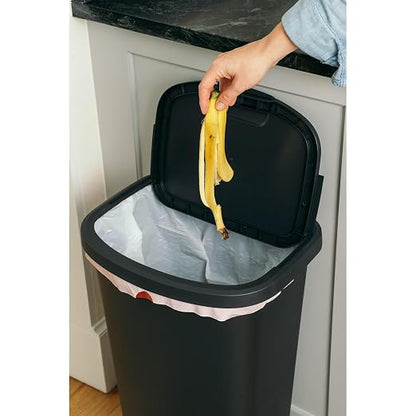 Kitchen Trash can, 11 gallons, Black, Plastic, flip-top, Suitable for Kitchens, bathrooms, and Offices.