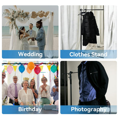8×8‘ Backdrop Stand Banner Stand Kit with Carry Bag Heavy-Duty Photography Step & Repeat Stand Height and Width Adjustable for Photo Booth Events Weddings Studio Displays