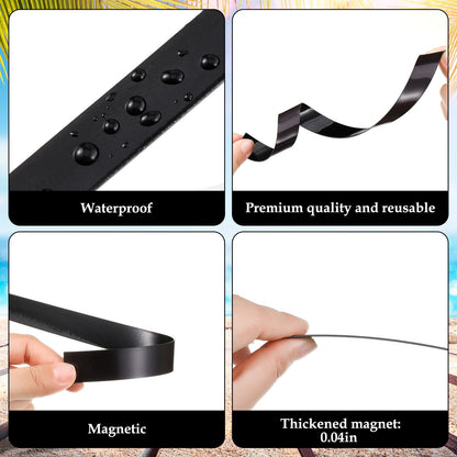 Colarr 24 Pcs Mini Magnetic Strips, 12" x 0.75" Black Magnetic Borders for Classroom Whiteboard Magnet Border Strips Bulletin Board Borders for Office School Chalkboard Trim Decor
