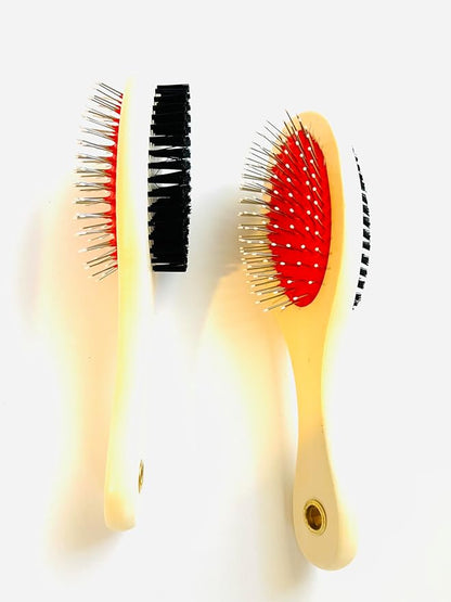 Double-Sided Pet Grooming Brush, Bamboo, for Dogs and Cats | Soft Bristles and Firm Pins, All Coat Types