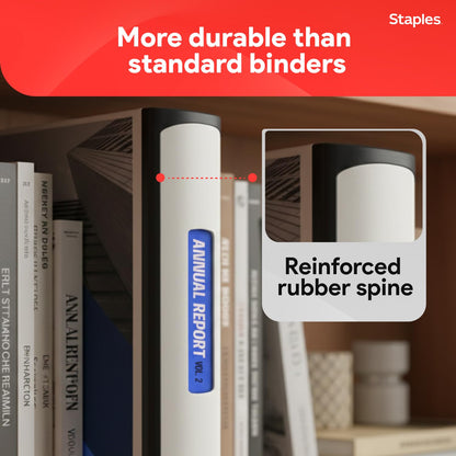 Staples Heavy-Duty 3-Inch D-Ring Binder, White – Large Capacity 3-Ring Binder with Pockets, Holds Up to 600 Sheets