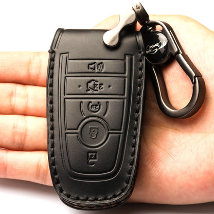 APEKUU Car Key Fob Cover, Soft Full Protection Key Case Shell Compatible with Ford Smart Key 3 4 5 Buttons Protector (A-Black) …