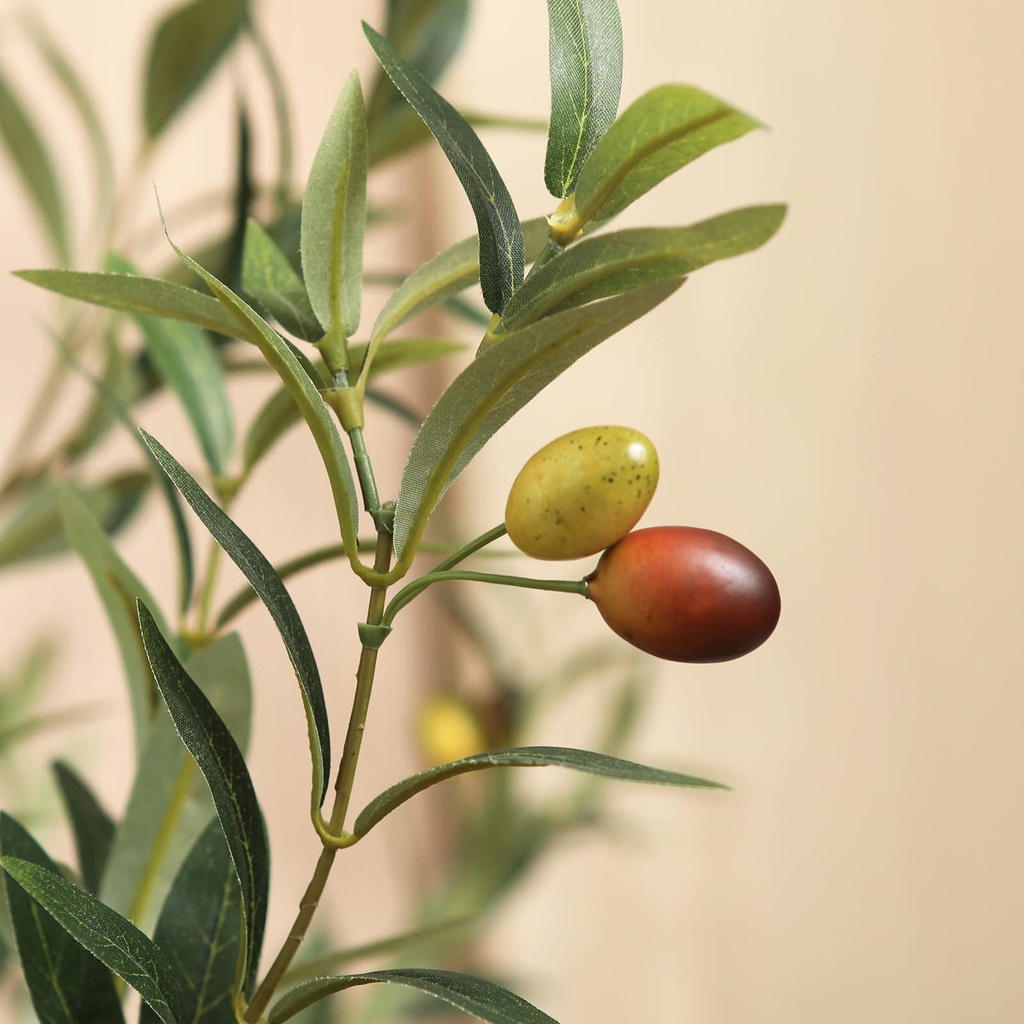 Kazeila Artificial Olive Tree 6FT Tall Faux Silk Plant for Home Office Decor Indoor Fake Potted Tree with Wood Branches and Fruits