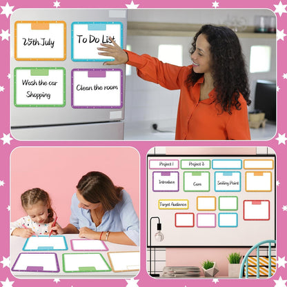 15 Pcs Magnetic Write Wipe Paper Organization Chart Dry Erase Objectives Learning Magnets for Classroom Whiteboard Great for Classroom Goals Targets School Whiteboard Teaching Essential Supplies