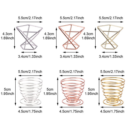 6pcs/Pack Air Plant Holders,Wire Metal Plants Stand Planter Shelves,Airplant Container Tillandsia Holder,Geometric Tabletop Decor for Home Office(Rose Gold+Gold+Silver)