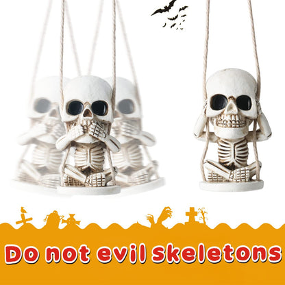 Skull Decor for Rear View Mirror Accessories Spooky Halloween Tree Ornament