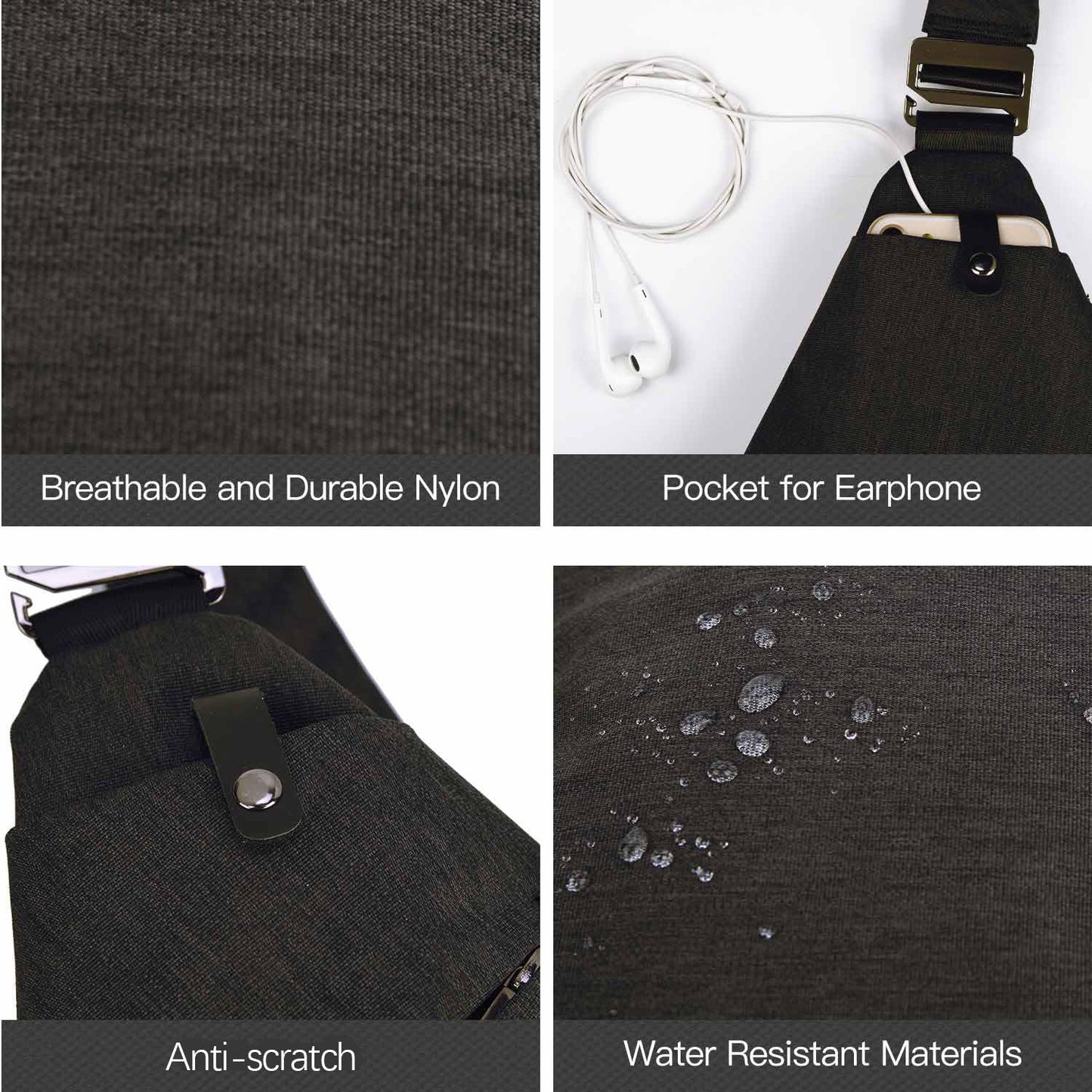 VADOO Sling Bag - Anti-theft Crossbody Shoulder Bag for Men and Women