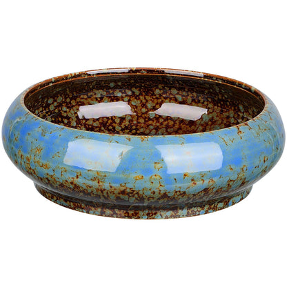 Homoyoyo Ceramic Lotus Bowl Planter Porcelain Cactus Planters for Lotus Seeds Succulents Bonsai Water Lily Arrangement Bonsai Succulents Cactus Without Hole Blue