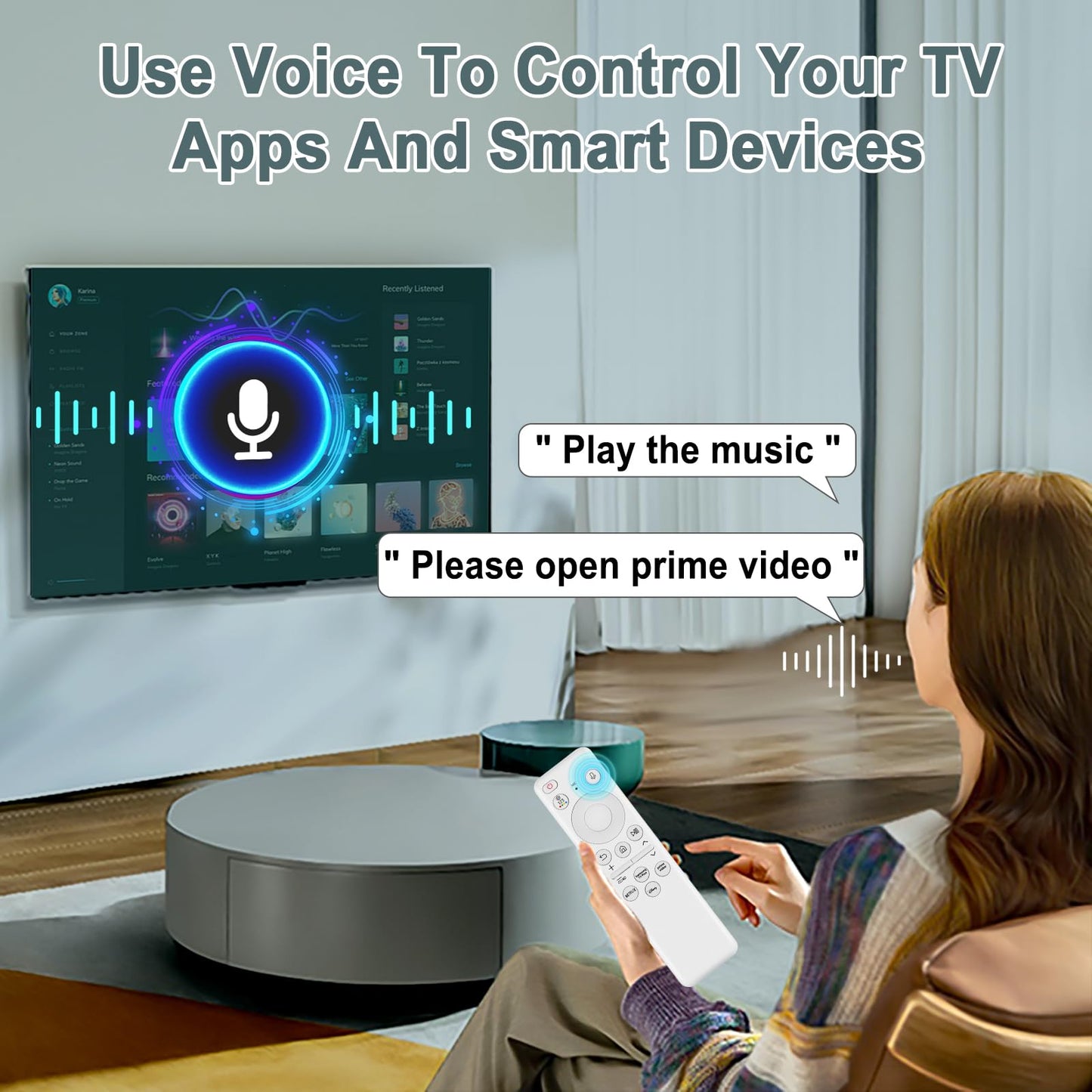 BN59-01357F TM2180E RMCSPA1RP1 Voice Remote Replacement for Samsung Smart TV Remote Control, Compatible with Samsung QLED TVs Q60A Q70A Q80A QN85A QN90A QN800A Series