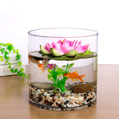WGV Cylinder Vase, Width 8", Height 8", Clear Wide Large Diameter Flower Glassware, Floral Container, Planter Terrarium for Wedding Party Event, Home Accent Decor, 1 Piece